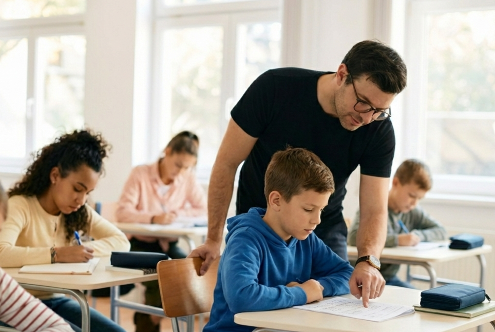 Nicholas in classroom